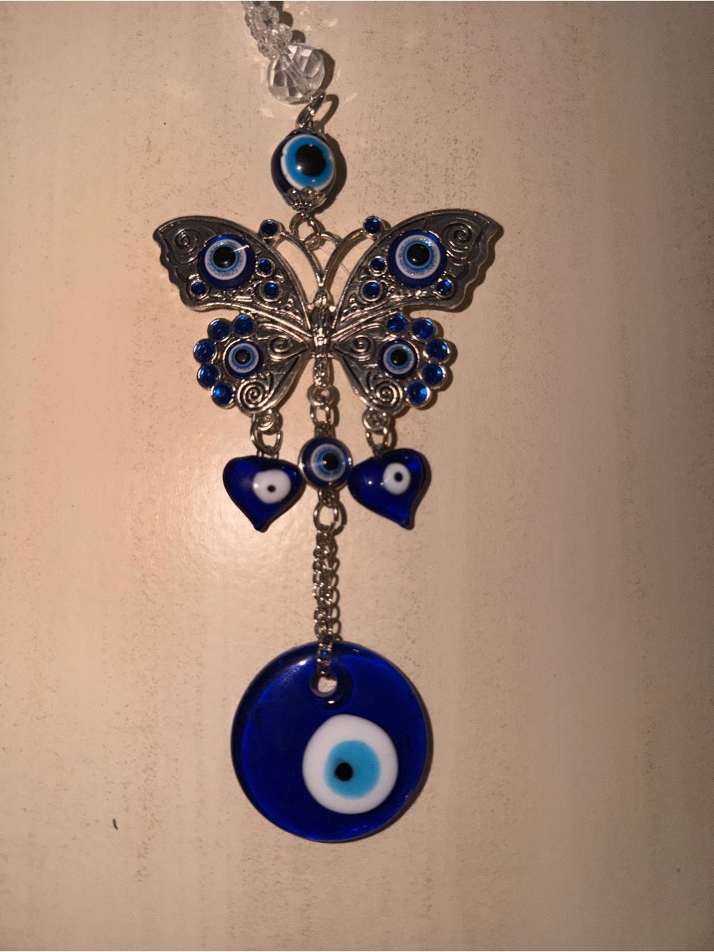 Butterfly evil eye amulet wall hanger